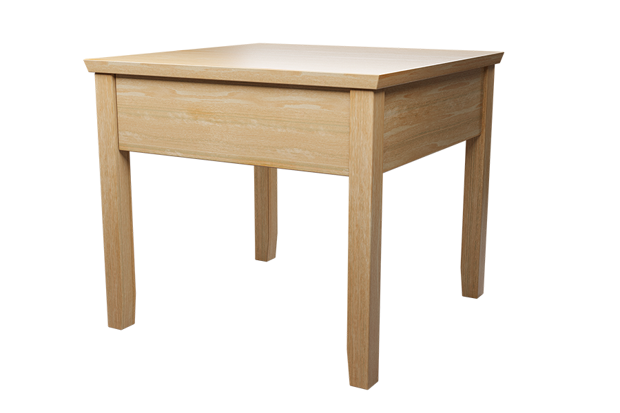 Solid wood series end table with 4-legs in Natural
