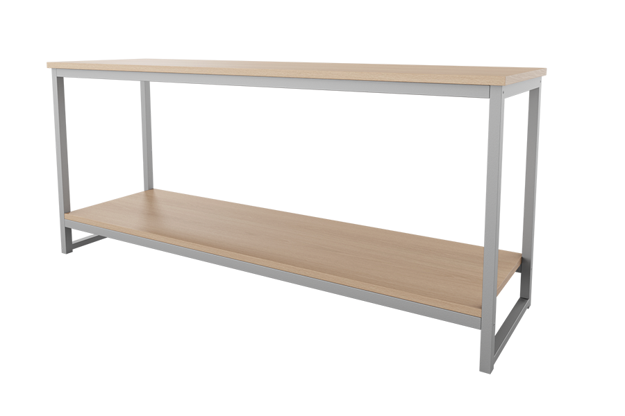 Arcadia Entertainment Center with New Age Oak HPL Top with Kessler Silver