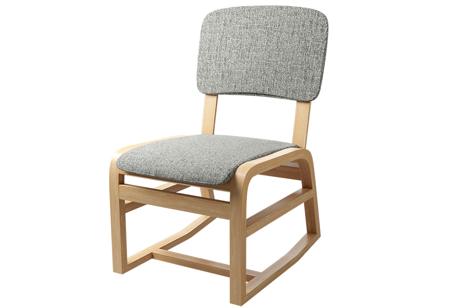 Solid Wood 2-Position Chair with Sled Base in Natural